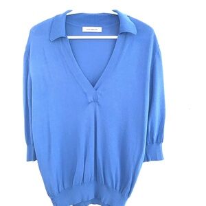 Anthropology Aldo Martins sweater short sleeves women L ribbed summer old money